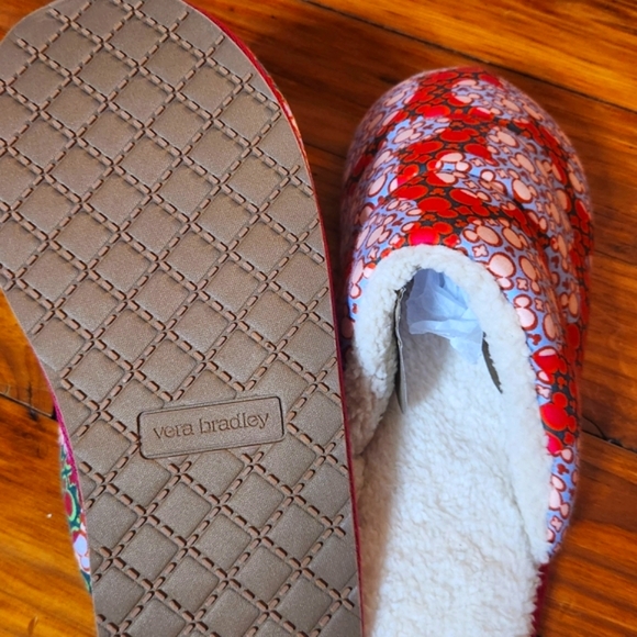 Vera Bradley Disney Floral Pink and Green Women's Slippers - Picture 3 of 6